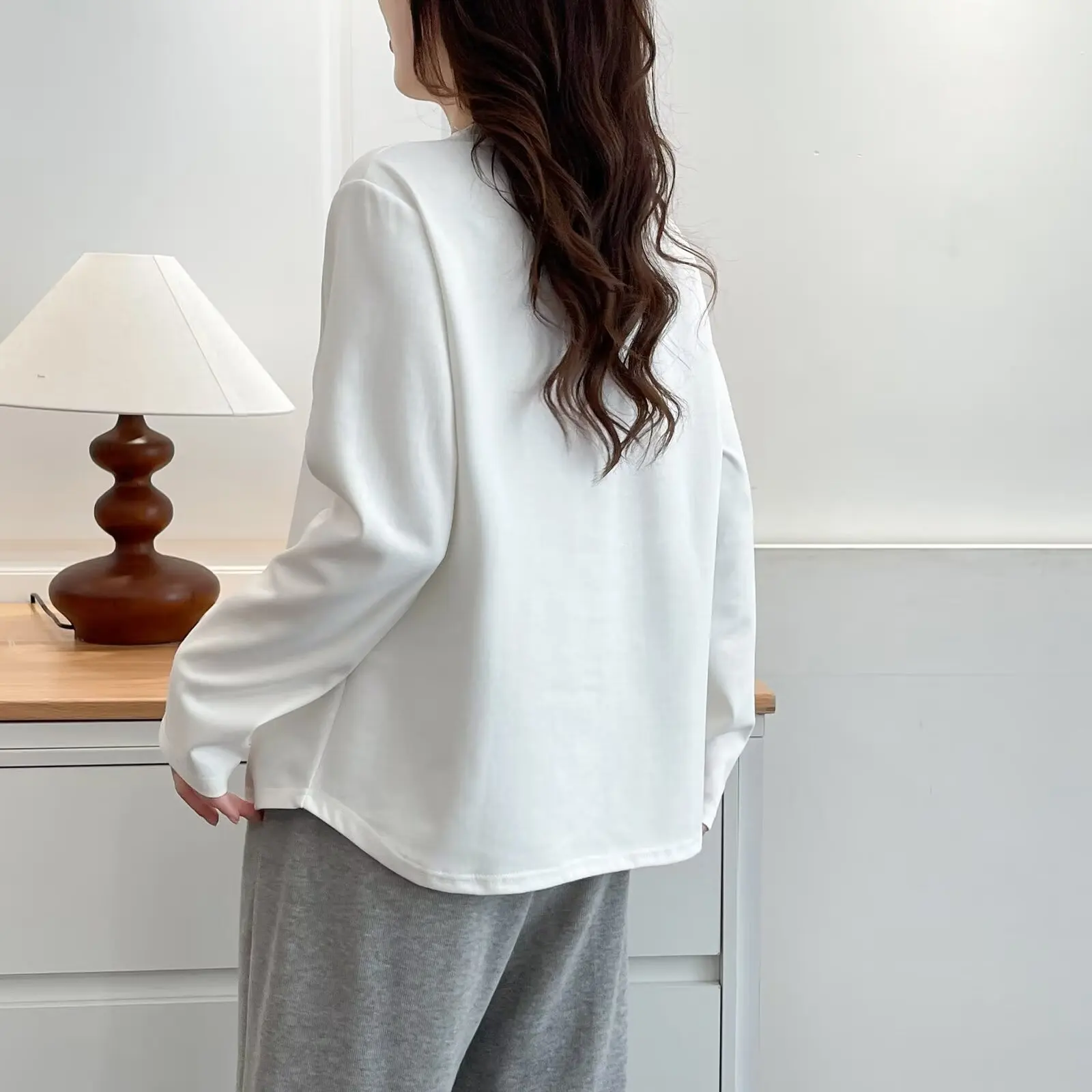 Fashion Plus Size Women's T-Shirt Autumn Basic Student Long Sleeve Print O-Neck Tops 957