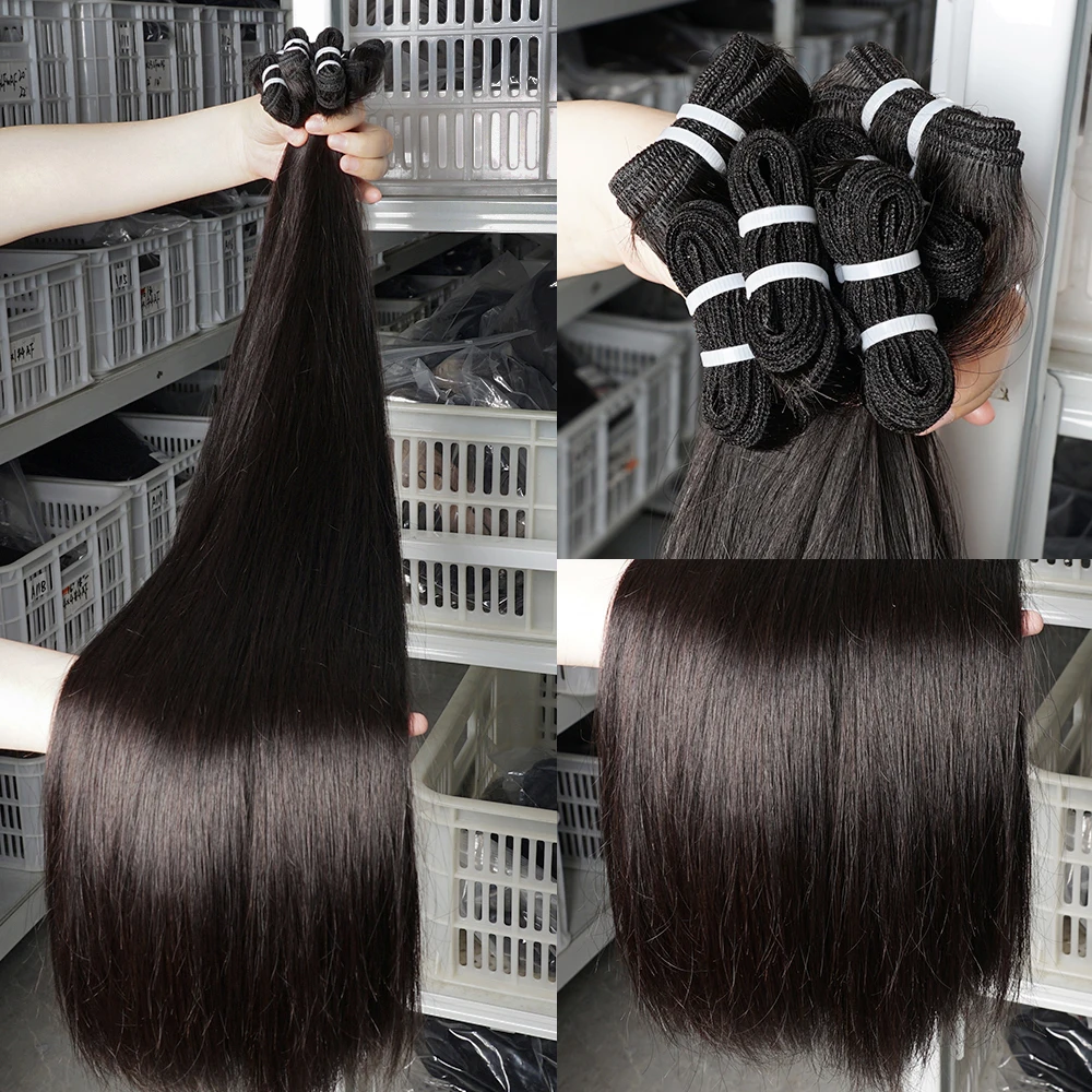 paquete de cabello humano 100% liso súper doble dibujado, 100g