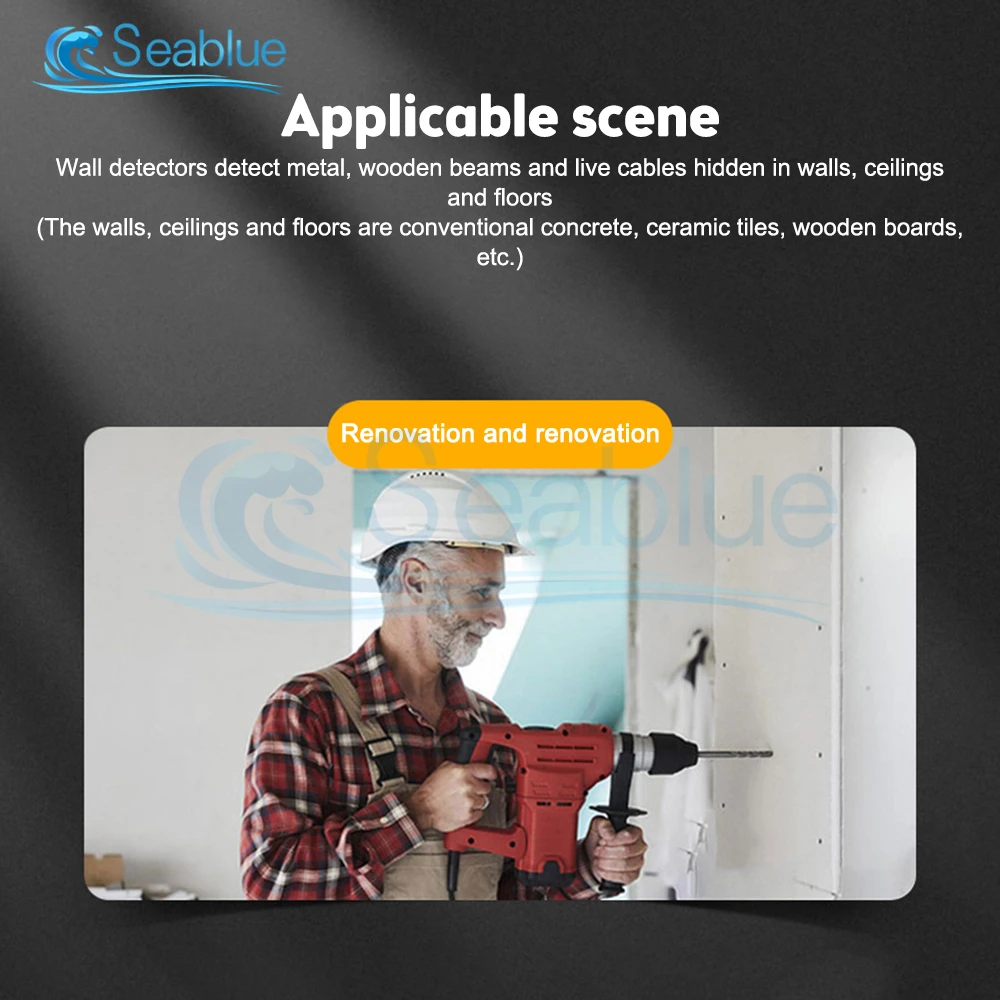 SH402 Wall Stud Finder Sensor Wall Scanner 5 in 1 Electronic Detector Edge Center Detect Wood Beam/Metal/AC Live Wires Inside 5