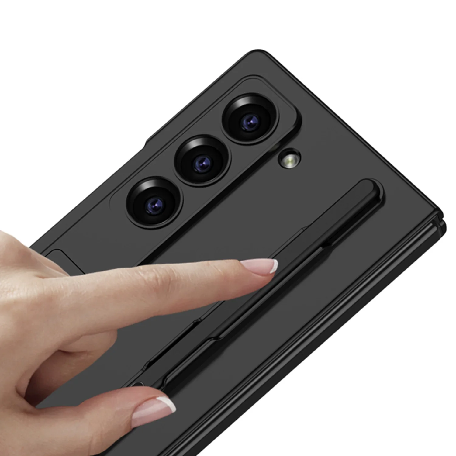 For Samsung Galaxy Z Fold 6 5 4 3 5G Phone Case Pen Groove Folding Stand High-End PC Delicate Touch With Stylus Drop-Proof Cases