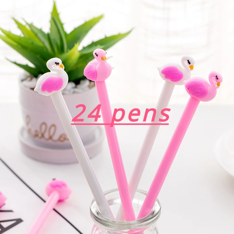 

24 Pcs Creative Prize Full Needle Gel Pen Stationery Office Stationery Student Pen Black Wholesale Kawaii School Supplies