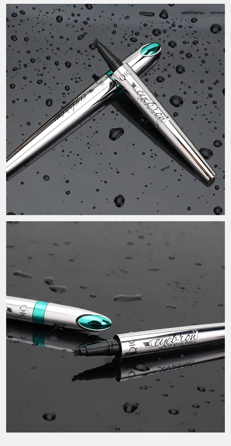 4 Punkte Augenbrauen stift 5 Farben flüssiger Brauens tift dunkelbraun Microb lading Augenbrauen stift wasserdichte Augenbrauen Tattoo Stift Kosmetik – Detail 15