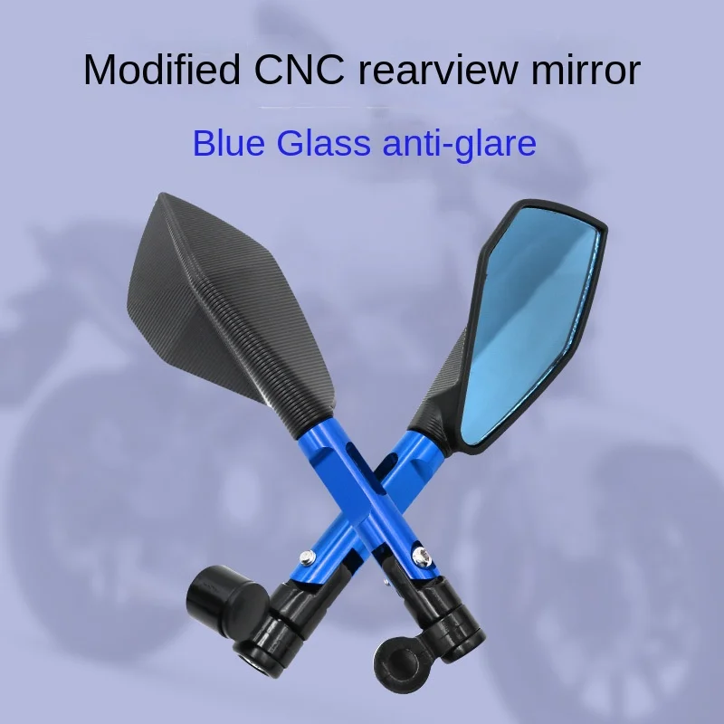 

Motorcycle Rearview Mirror CNC Pentagonal Short Rod Mirrors Modified Accessories Street Bike Moped Scooter