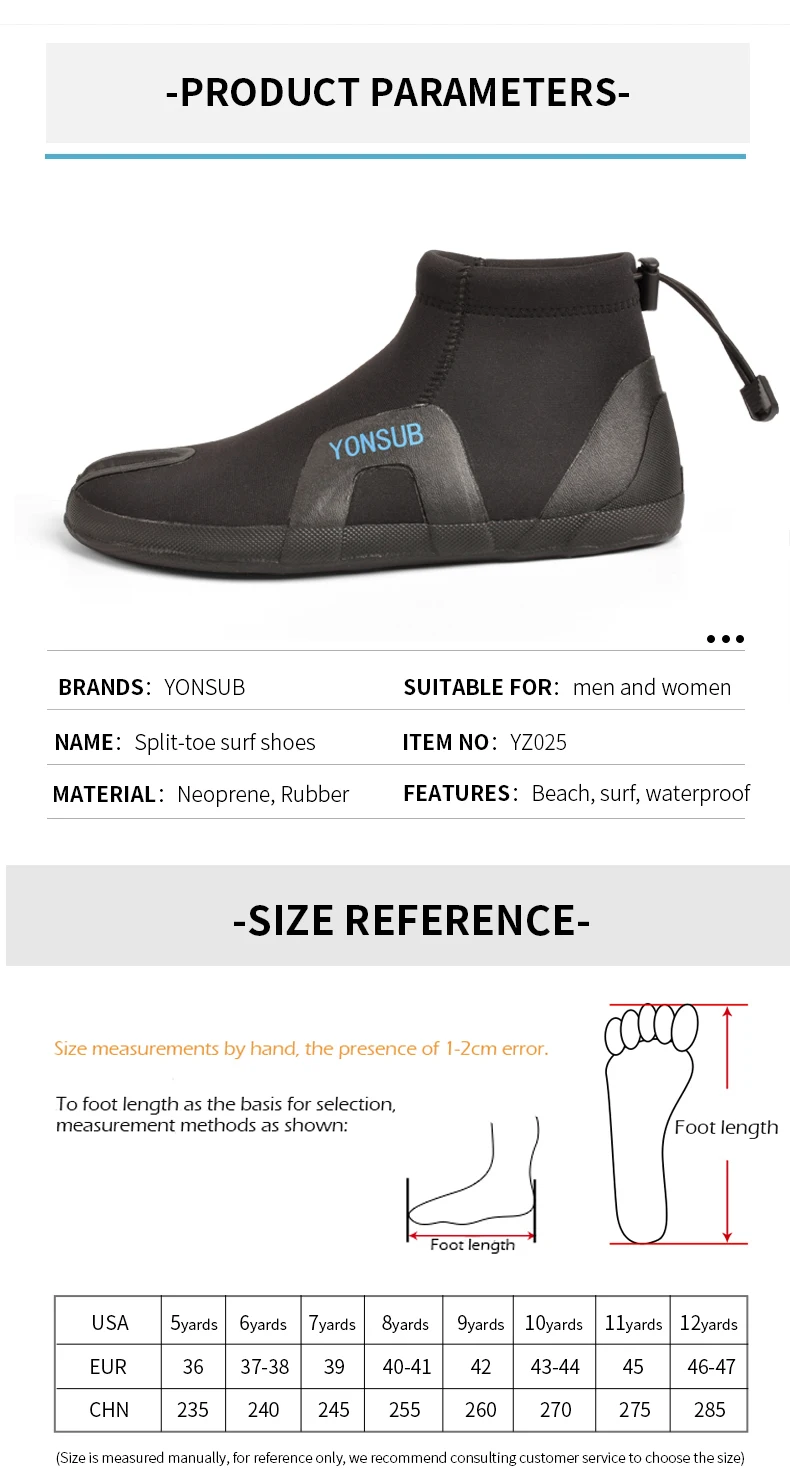 3mm Split-toe Beach Boots Surfing Shoes Outdoor Boots For Adult 3