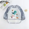 Baby Bibs Cute Colorful Cartoon Waterproof Bib Infant Eating Children Drawing Long Sleeve Pocket Apron Self Feeding Baby 0-3Y 2