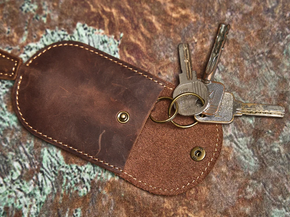 NASVA Echtes Leder Multifunktionale Schlüssel Tasche Weibliche Pull-Out Schlüssel Tasche Große Kapazität Auto Schlüssel Schutzhülle Lagerung Tasche – Detail 10