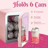 Paris Hilton Mini Refrigerator and Personal Beauty Fridge, Mirrored Door with Light, 4 Liter, Pink 4