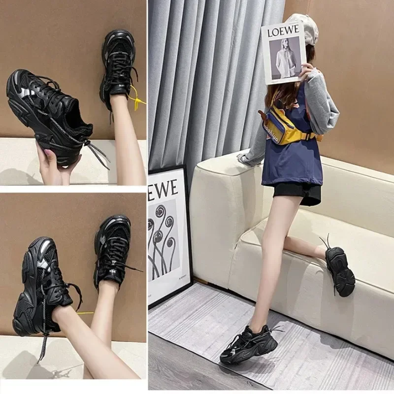 Women Sneakers Autumn New Fashion Casual Shoes Men Women Mesh Elastic band Comfort Platform Vulcanize Shoes Zapatillas De Mujer 5