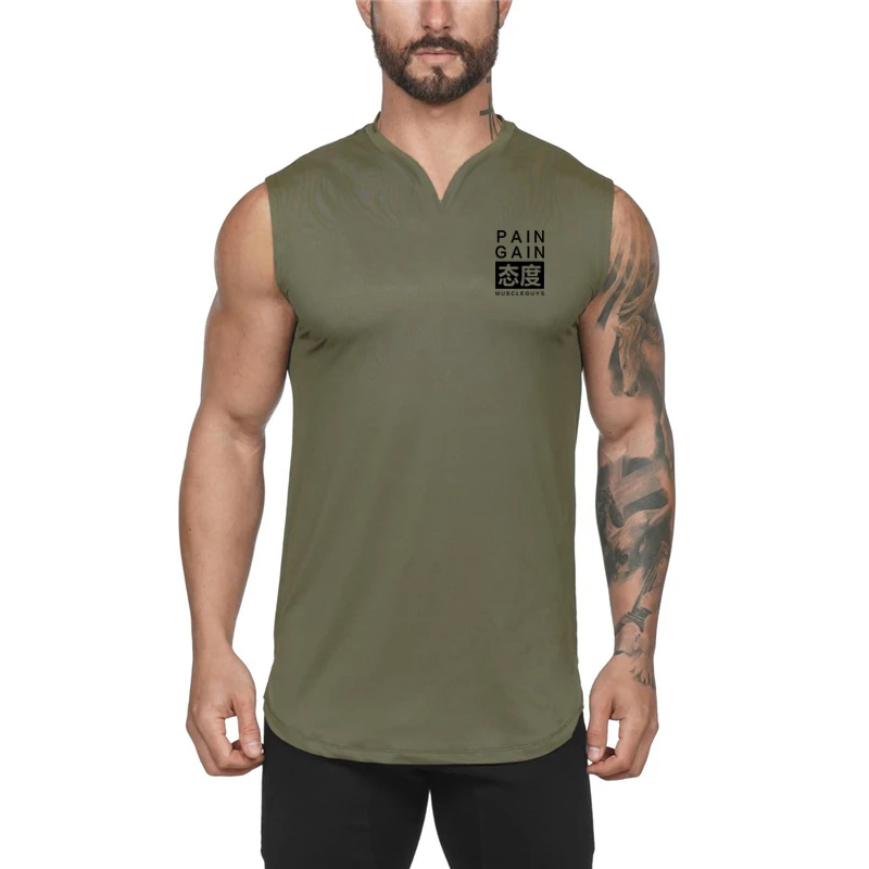 

Жилет мужской летний из чистого хлопка, базовый облегающий дышащий жилет с широким плечом, V-образным вырезом и надписью