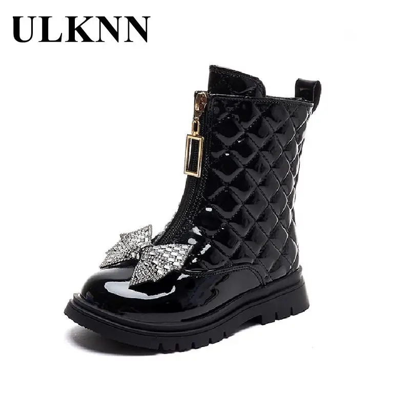 Fashion Boots Girls Autumn Spring Black Rhinestone Boots Girls