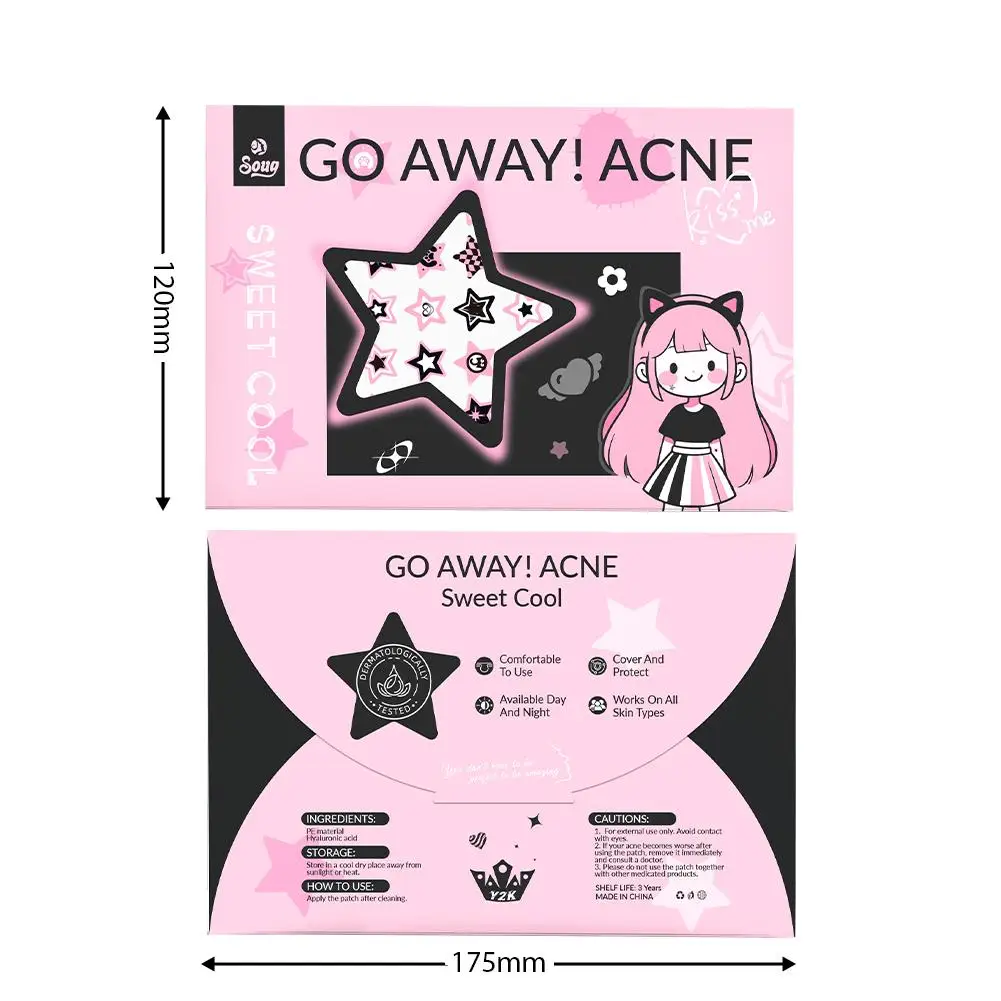 220pcs Stars Acne patch Acne removal Concealer Invisible Spots Covering patch Y2K Sweet & cool style Acne mark patch makeup tool