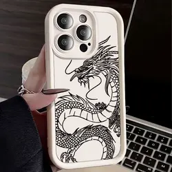 Shockproof Silicone Phone Case with Chinese Dragon Print Pattern for Oppo Reno13 F 5G (WH-JGK2023)