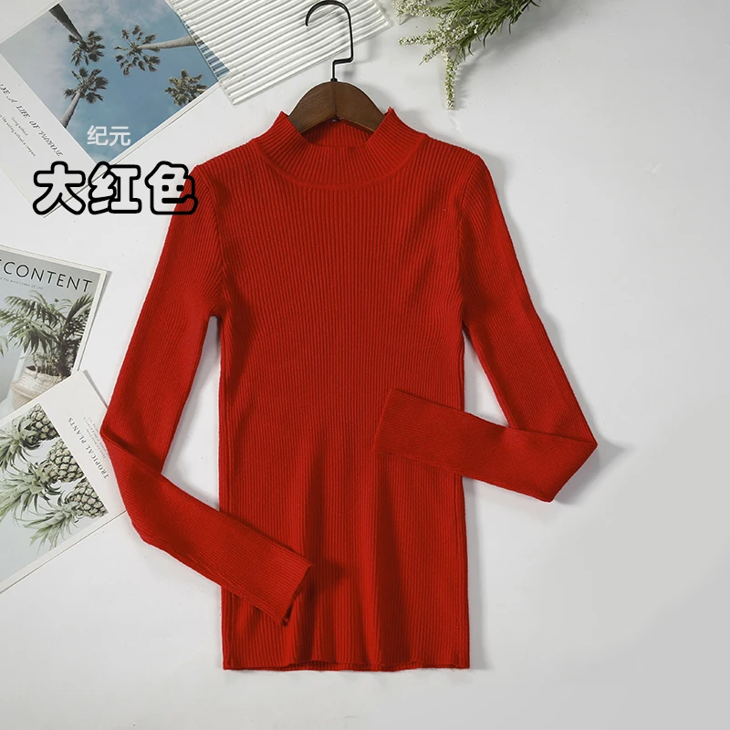 oversized sweaters 2022 New-coming Autumn Winter Tops Basic Turtleneck Pullovers Sweaters Primer Long Sleeve Short Korean Slim-fit tight Sweater brown cardigan Sweaters