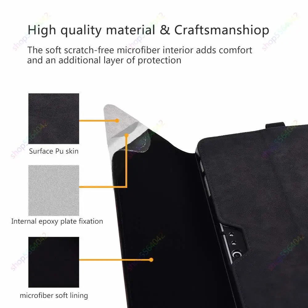 Teclado de Polegadas para Microsoft Surface Pro Mais Pro Couro do Plutônio Carteira de Negócios Capa Funda com Caneta Hoder 12. Case do - Imagem 2