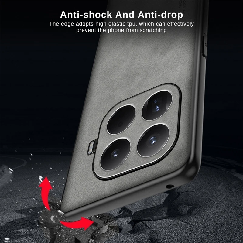 Luxury Sheepskin Leather Back Cover with Soft Silicone Edge - Shockproof Case