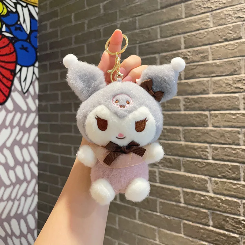 Plush Keychain Kawaii Sanrio Hello Kitty Pochacco My Melody Kuromi Cinnamoroll Backpack Pendant Jewelry Birthday Gift
