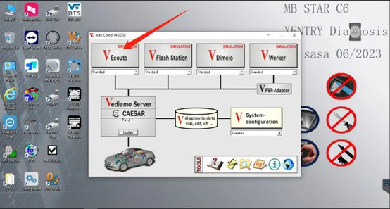 메르세데스-벤츠 자동차 오류 진단 장비 V2024.03 진단 소프트웨어 소프트웨어 진단 도구 용 MB STAR C6 DOIP WIFI