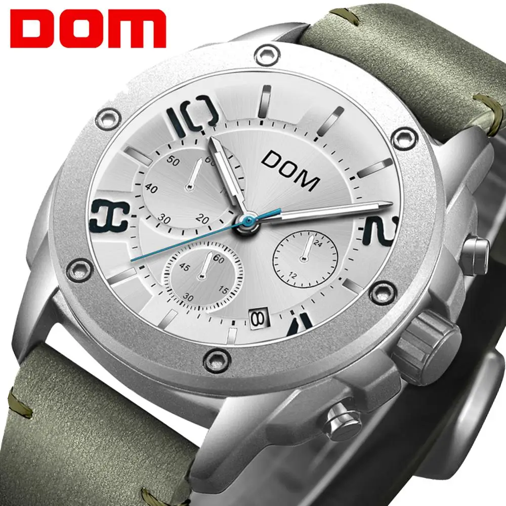 

DOM New Sports Men Watches Top Brand Luxury Chronograph Quartz Watch Men Waterproof Watch Clock Relogio Masculino M-1229L