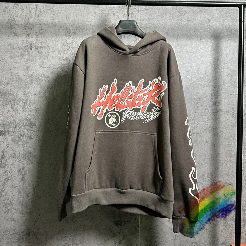 

Brown HELLSTAR Fleece Hoodie Men Women Top Quality Pullover Hooded