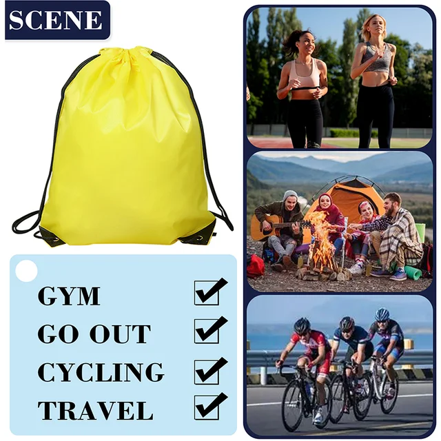 Drawstring Backpack Bulk String Backpack Drawstring Bags Cinch Bag Sackpack for Men Women Gym 2