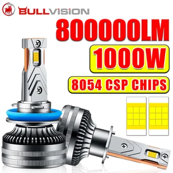 Bullvision-Lampe de voiture Canbus, H4 LED K5C H7 800000LM 1000W H3 H11 H8 8054 CSP H1 HB3 9005 9006 HB4 9012 HIInter H9 6500K STG PTF, 18 pièces 1