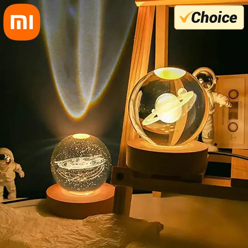 Crystal Ball Lights Xiaomi Christmas Unique 3D Crystal Ball Lights With Galaxy And Planetary Projection USB Nightlights Atmosphere Lights Child Gift