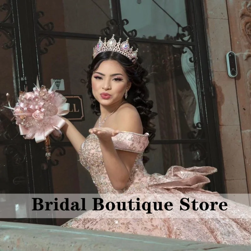 Sparkly Hercegnő Quinceañera dresses golyós Bor színe Elállás Mellöv Megcsillan applique kristályok gyöngyök Jószagú 16 ruhát báli esküvői Félfogadás