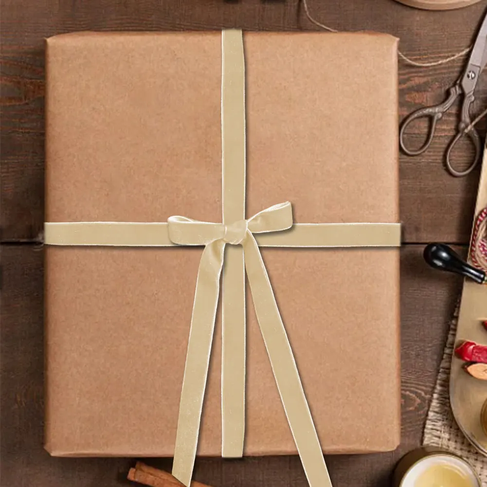 50 Yards Velvet Ribbon Single Face Ribbons Vintage Velvet Ribbon Velvet Christmas Ribbon for Gift Bow Making