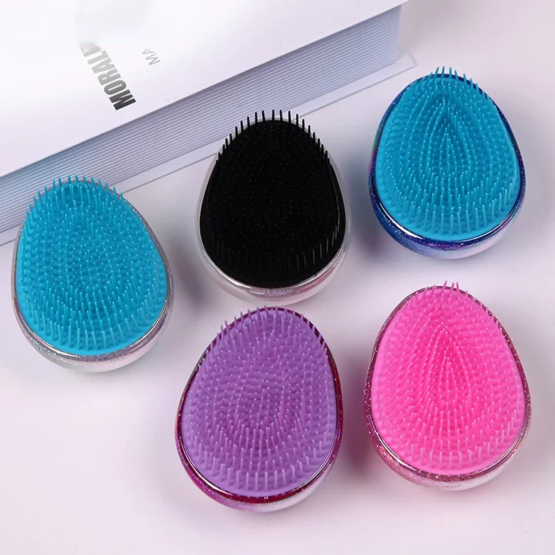 Hair Brush Comb Baby Hair Comb Soft Tangle Hair Brush Egg Shaped Detangling Brush Anti-knot Combs Hairdressing Comb Massage Comb Hair Care Baby Combs