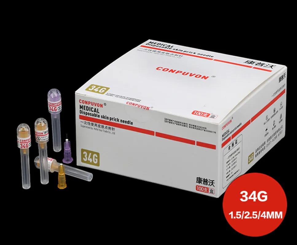 34G1.5mm 4mm Needle Skin Puncture Disposable Painless