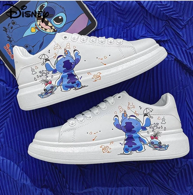 Disney Cartoon Stitch Fashion Shoes coppia Design Casual scarpe bianche  donna uomo Trend Sneakers Y2k piattaforma traspirante scarpa piatta -  AliExpress