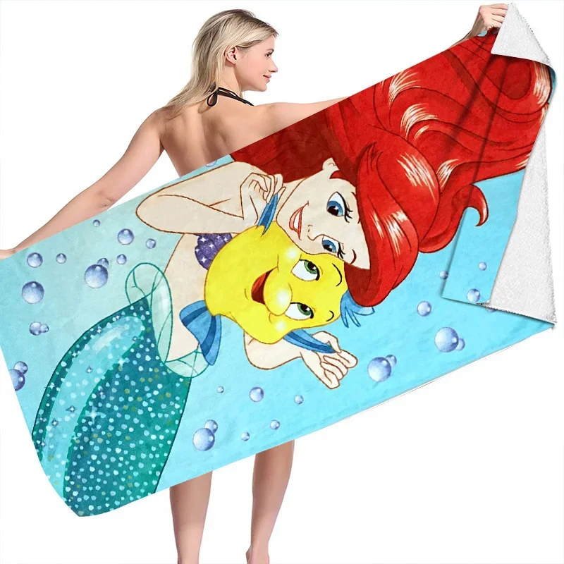 thumbnail image 1 of Toalla de playa de Frozen para niñas, paño de baño de dibujos animados de Disney, princesa Elsa, secado rápido, 1 of 5