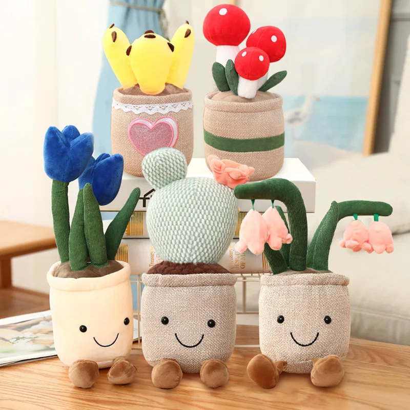 Tulip Succulent Plants Plush Stuffed Toys Bookshelf Decor Doll Creative Potted Flowers Pillow home decorative plantsr Kid Gift 4 Tulip Succulent Plants Plush Stuffed Toys Bookshelf Decor Doll Creative Potted Flowers Pillow home decorative plantsr Kid Gift 4