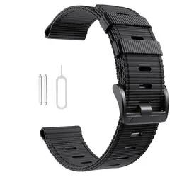 Durable Nylon Replacement Strap for Garmin Instinct Watches - Rugged 45mm Band in Stylish Design (Black black)