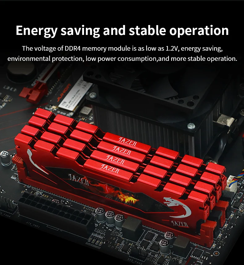 JAZER DDR4 Ram 8GB 16GB 3200MHz Desktop Gaming Memory Support