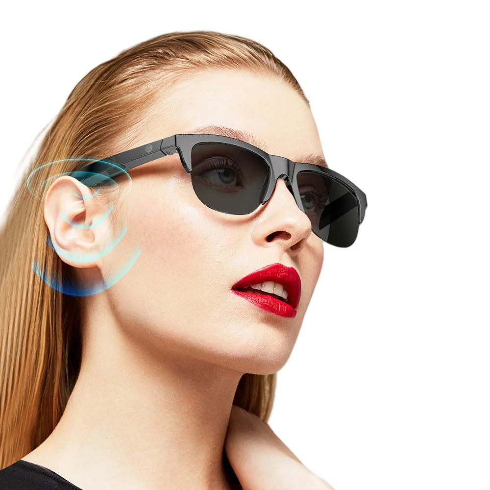Smart Glasses Earphones Wireless Bluetooth Sweatproof for Sport Running Cycling HD Call Anti-Blue Light Eye Protection With Mic