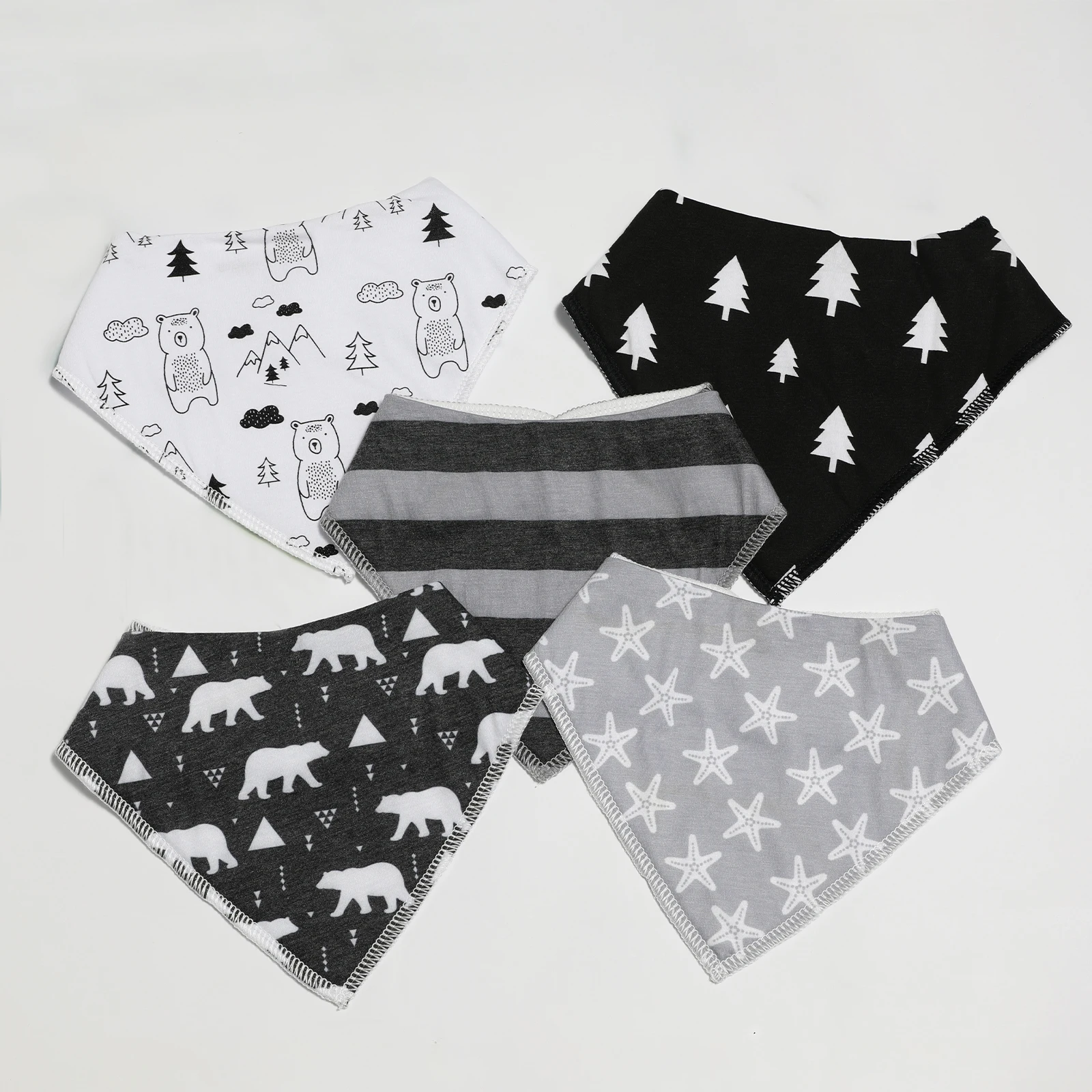 Bavoirs bandana pour bébés garçons et filles, bavoirs unisexes super doux, serviette absorbante pour la salive, mode nouveau-né, 100% coton