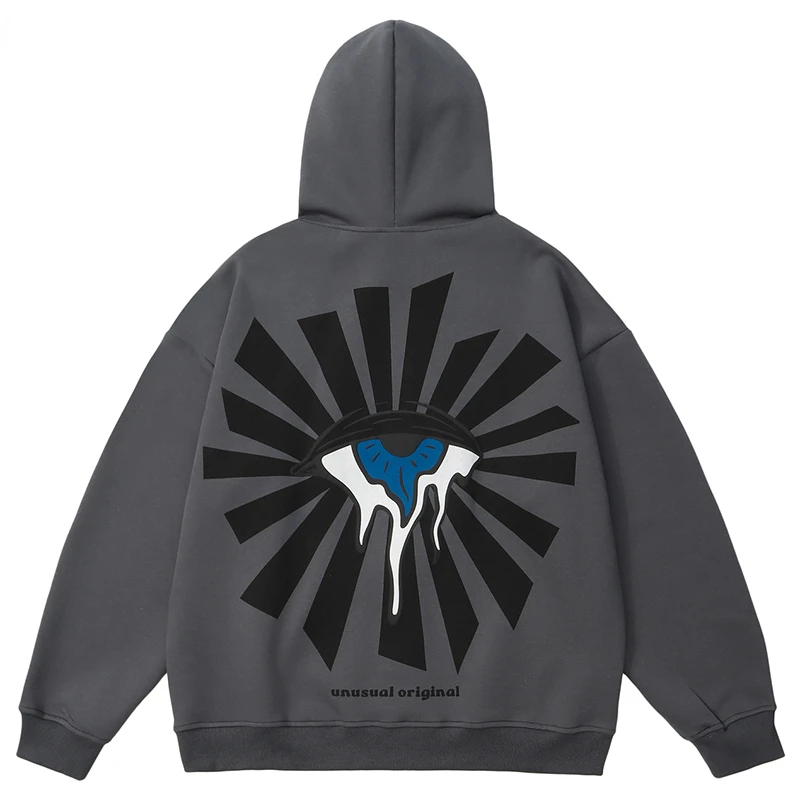 

Autumn Men Zip Up Oversized Pullover Hoodies Hip Hop Eye Graphic Letter Streetwear Harajuku Casual Cotton Hooded Sweatshirts