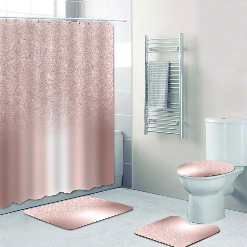 Роскошная мраморная занавеска для душа черного и белого цвета с эффектом омбре