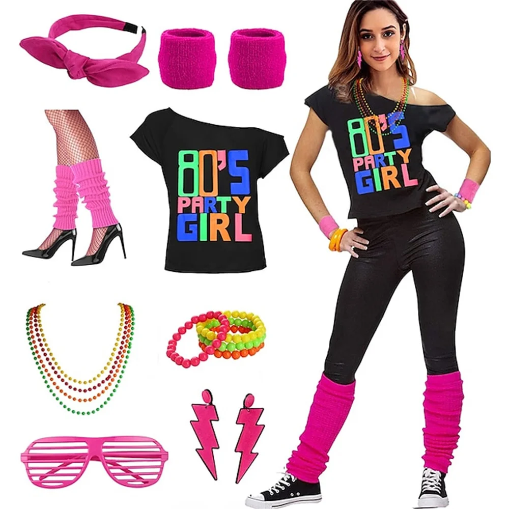 

Disco 1980s Outfits Accessories 80's Party Girl Women's Cosplay Costume Masquerade Party Evening Costume