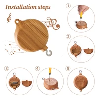 Boîte à musique rotative pour nouveau-nés, berceau pour bébé de 0 à 12 mois, hochet suspendu couleur bois, jouets musicaux apaisants, cadeau pour bébé 6
