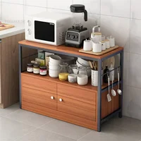 Multi-functional Cupboard Microwave Oven Storage Rack Kitchen Cabinets iron Floor Multi-layer Storage Cabinets Home Furniture K 1