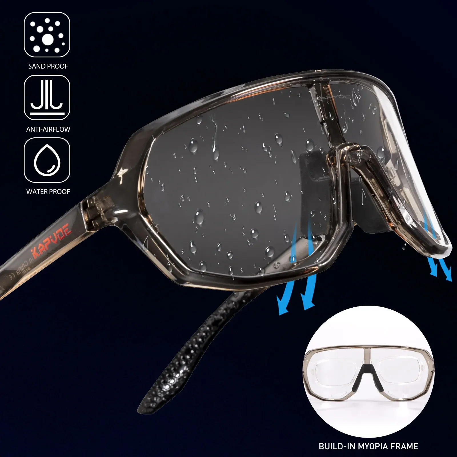 Kapvoe Color Photochromic Cycling Sunglasses Women Luxury for Man Glasses Driving Fishing Fashion Travel Golf Women Bike Goggles