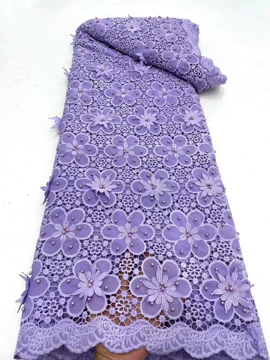 

Nigerian Lace Fabrics 2023 High Quality Lace African Lace Fabric French Guipure Cord Lace Fabric For Party Sewing Dress QF0899