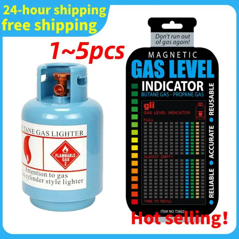 Gas Tank Level Indicator Propane Butane LPG Fuel Gas Tank Level Indicator Magnetic Gauge Bottle Temperature Measuring Stick Test Card