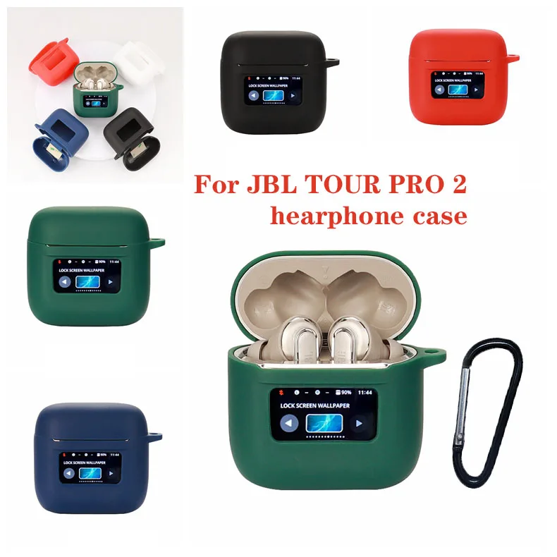 For JBL TOUR PRO 2 Case Shockproof Silicone Bluetooth Earphone Cover Solid Color hearphone Accessories box For JBL TOUR PRO2