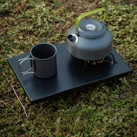 Outdoor Folding Small Table Portable Picnic Mini Table Thickened Steel Plate Spider Stove Insulated Table Camping Equipment 1