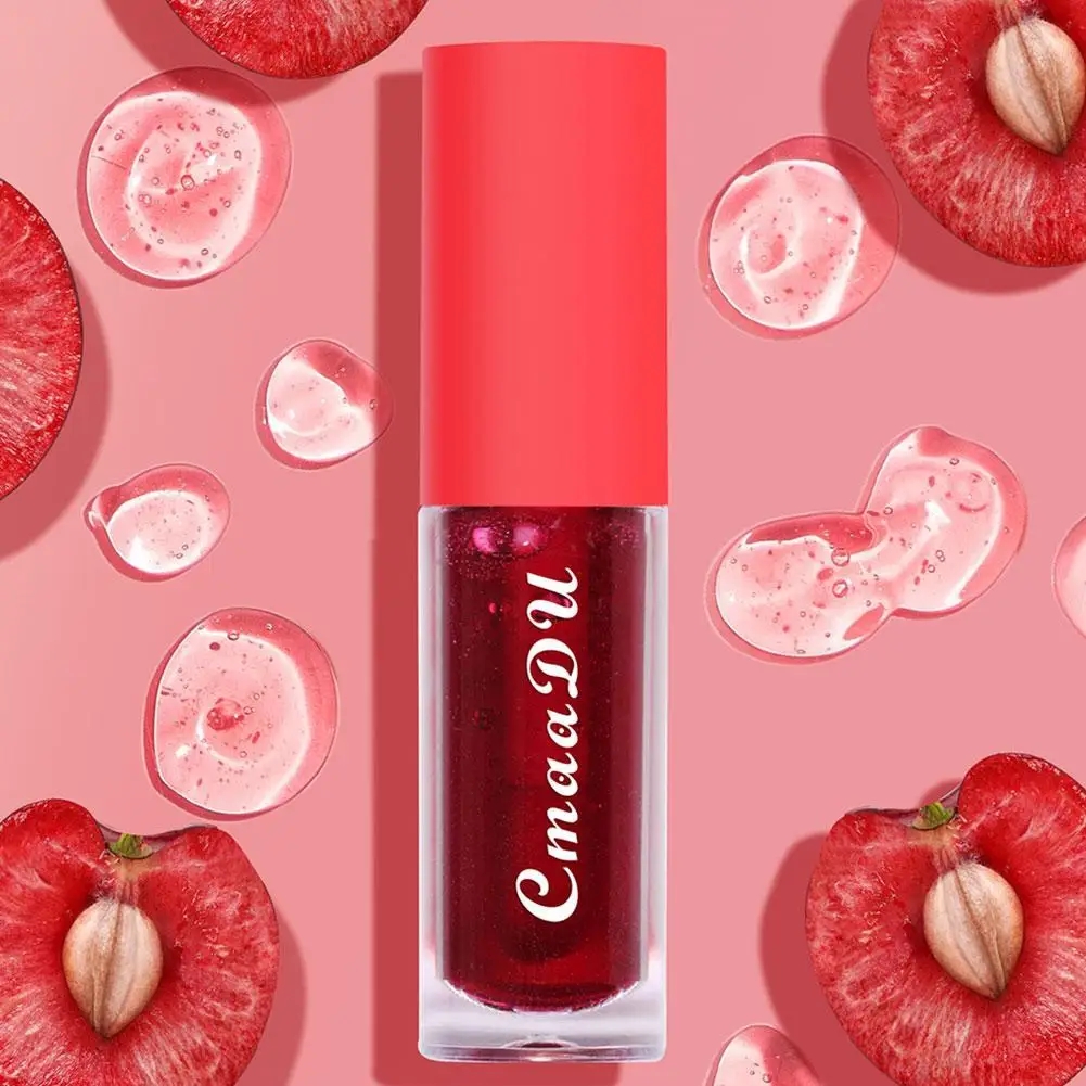 Natural Lasting Moisturizing Lip Oil Glaze CmaaDu Color Changing Hydrating Shine Lip Gloss Reduce Lip Lines Nourishing Lips Care