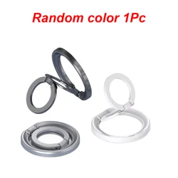 Magnetic Detachable Phone Ring Holder with Stand - Double - Sided Magnetic Design, Works with Magnetic Car Mounts (Black)