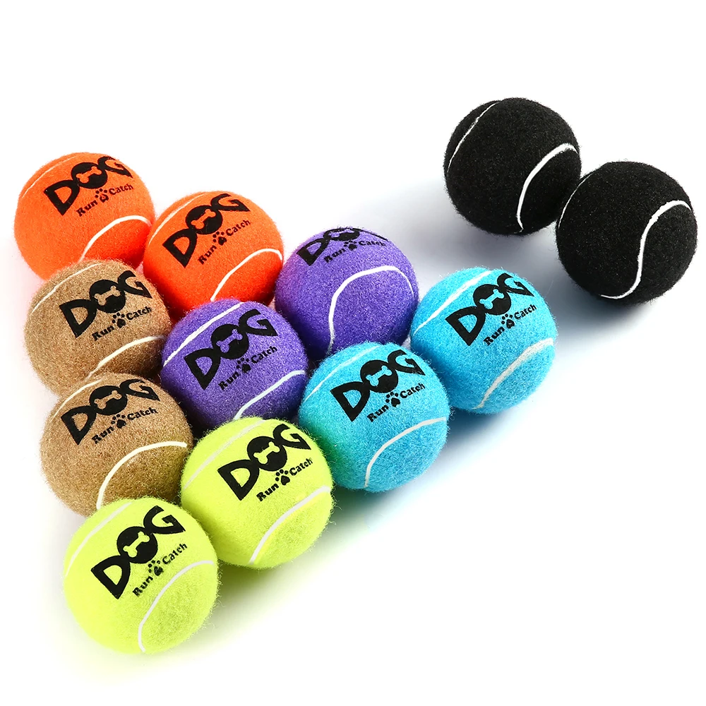 Pet Dog Squeaky Tennis Ball Interactive Dog Toys High Bounce Sound Rubber Ball For Small Medium Dogs Training Tennis Balls